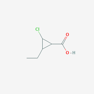 molecular formula C6H9ClO2 B13216180 2-Chloro-3-ethylcyclopropane-1-carboxylic acid 