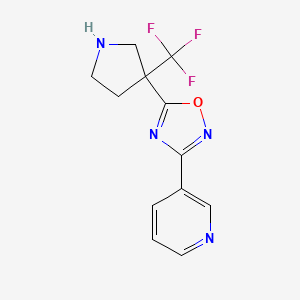 3-{5-[3-(Trifluoromethyl)pyrrolidin-3-yl]-1,2,4-oxadiazol-3-yl}pyridine