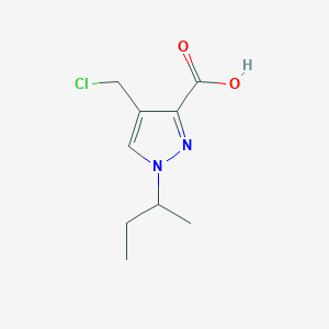 molecular formula C9H13ClN2O2 B13216261 1-(Butan-2-yl)-4-(chloromethyl)-1H-pyrazole-3-carboxylic acid 