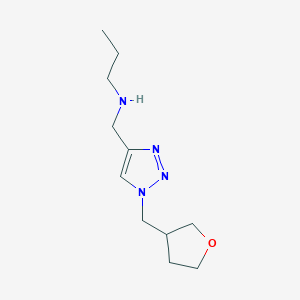 molecular formula C11H20N4O B13216354 ({1-[(oxolan-3-yl)methyl]-1H-1,2,3-triazol-4-yl}methyl)(propyl)amine 