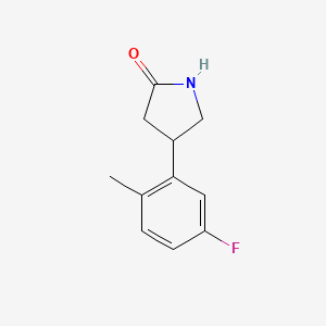 molecular formula C11H12FNO B13216355 4-(5-Fluoro-2-methylphenyl)pyrrolidin-2-one 