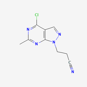 3-(4-Chloro-6-methyl-1H-pyrazolo[3,4-D]pyrimidin-1-YL)propanenitrile