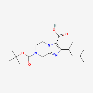 7-[(tert-Butoxy)carbonyl]-2-(4-methylpentan-2-yl)-5H,6H,7H,8H-imidazo[1,2-a]pyrazine-3-carboxylic acid