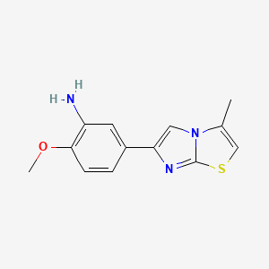 [2-Methoxy-5-(3-methylimidazo[2,1-b][1,3]thiazol-6-yl)phenyl]amine