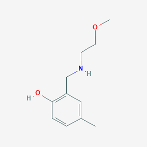 molecular formula C11H17NO2 B13216472 2-{[(2-Methoxyethyl)amino]methyl}-4-methylphenol 