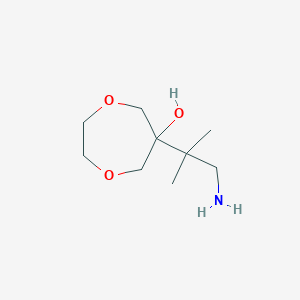 molecular formula C9H19NO3 B13216582 6-(1-Amino-2-methylpropan-2-yl)-1,4-dioxepan-6-ol 