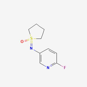 molecular formula C9H11FN2OS B13216594 1-[(6-Fluoropyridin-3-yl)imino]-1lambda6-thiolan-1-one 