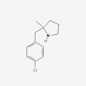 molecular formula C12H16ClN B13216659 2-[(4-Chlorophenyl)methyl]-2-methylpyrrolidine 