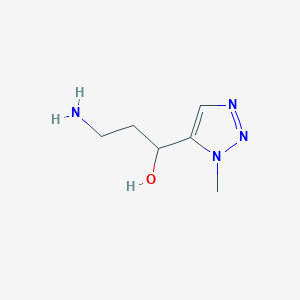 molecular formula C6H12N4O B13216666 3-Amino-1-(1-methyl-1H-1,2,3-triazol-5-yl)propan-1-ol 