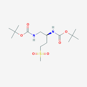 molecular formula C15H30N2O6S B13216683 tert-Butyl N-[(2S)-1-{[(tert-butoxy)carbonyl]amino}-4-methanesulfonylbutan-2-yl]carbamate 