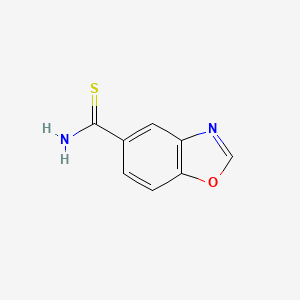 molecular formula C8H6N2OS B13216702 1,3-Benzoxazole-5-carbothioamide 