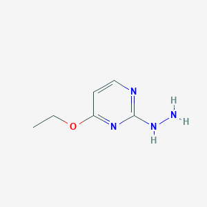 molecular formula C6H10N4O B13216709 4-Ethoxy-2-hydrazinylpyrimidine 