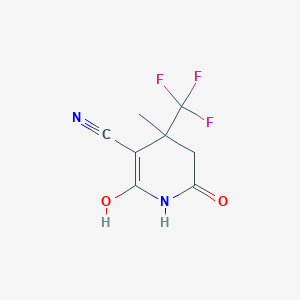 molecular formula C8H7F3N2O2 B1321671 2-羟基-4-甲基-6-氧代-4-(三氟甲基)-1,4,5,6-四氢吡啶-3-腈 CAS No. 802565-31-7