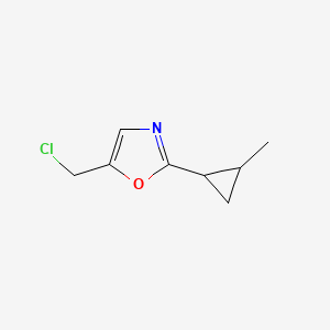 molecular formula C8H10ClNO B13216718 5-(Chloromethyl)-2-(2-methylcyclopropyl)-1,3-oxazole 