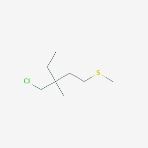 molecular formula C8H17ClS B13216724 3-(Chloromethyl)-3-methyl-1-(methylsulfanyl)pentane 