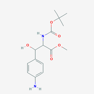 molecular formula C15H22N2O5 B13216725 Methyl 3-(4-aminophenyl)-2-{[(tert-butoxy)carbonyl]amino}-3-hydroxypropanoate 