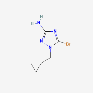 molecular formula C6H9BrN4 B13216748 5-Bromo-1-(cyclopropylmethyl)-1H-1,2,4-triazol-3-amine 