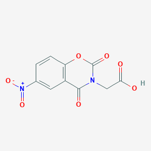 molecular formula C10H6N2O7 B13216762 2-(6-Nitro-2,4-dioxo-3,4-dihydro-2H-1,3-benzoxazin-3-yl)acetic acid 