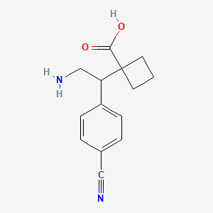 1-[2-Amino-1-(4-cyanophenyl)ethyl]cyclobutane-1-carboxylic acid