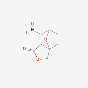 molecular formula C8H11NO3 B13216784 6-Amino-3,10-dioxatricyclo[5.2.1.0,1,5]decan-4-one 