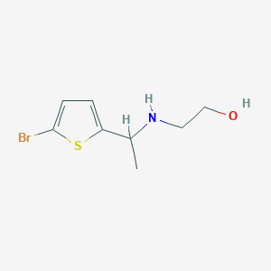 molecular formula C8H12BrNOS B13216837 2-{[1-(5-Bromothiophen-2-yl)ethyl]amino}ethan-1-ol 