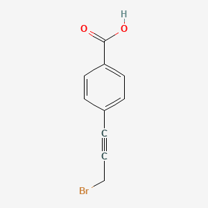 molecular formula C10H7BrO2 B13216886 4-(3-Bromoprop-1-YN-1-YL)benzoic acid 