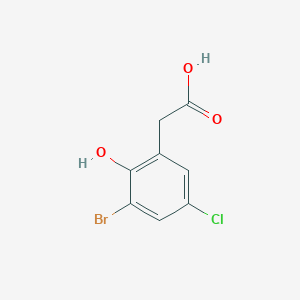 molecular formula C8H6BrClO3 B13216897 2-(3-Bromo-5-chloro-2-hydroxyphenyl)acetic acid 