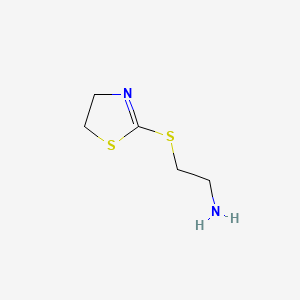 molecular formula C5H10N2S2 B13216972 2-[(2-Aminoethyl)sulfanyl]-4,5-dihydro-1,3-thiazole 