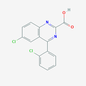 molecular formula C15H8Cl2N2O2 B132170 6-氯-4-(邻氯苯基)-2-喹唑啉羧酸 CAS No. 54643-79-7