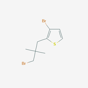 molecular formula C9H12Br2S B13217013 3-Bromo-2-(3-bromo-2,2-dimethylpropyl)thiophene 