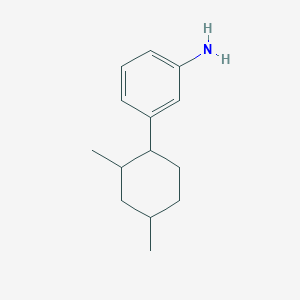 molecular formula C14H21N B13217059 3-(2,4-Dimethylcyclohexyl)aniline 