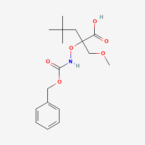 molecular formula C17H25NO6 B13217119 2-({[(Benzyloxy)carbonyl]amino}oxy)-2-(methoxymethyl)-4,4-dimethylpentanoic acid 