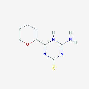 molecular formula C8H12N4OS B13217132 4-Amino-6-(oxan-2-YL)-1,3,5-triazine-2-thiol 