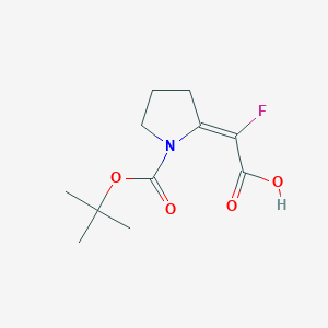 2-[(2E)-1-[(tert-Butoxy)carbonyl]pyrrolidin-2-ylidene]-2-fluoroacetic acid