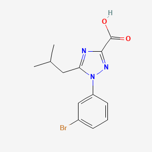 molecular formula C13H14BrN3O2 B13217182 1-(3-Bromophenyl)-5-(2-methylpropyl)-1H-1,2,4-triazole-3-carboxylic acid 