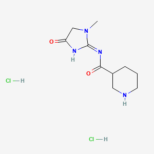 molecular formula C10H18Cl2N4O2 B13217193 N-(1-methyl-4-oxo-4,5-dihydro-1H-imidazol-2-yl)piperidine-3-carboxamide dihydrochloride 