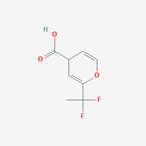 molecular formula C8H8F2O3 B13217265 2-(1,1-Difluoroethyl)-4H-pyran-4-carboxylic acid 