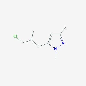 molecular formula C9H15ClN2 B13217267 5-(3-chloro-2-methylpropyl)-1,3-dimethyl-1H-pyrazole 