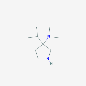 molecular formula C9H20N2 B13217294 N,N-Dimethyl-3-(propan-2-yl)pyrrolidin-3-amine 