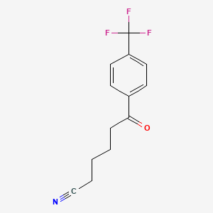 molecular formula C13H12F3NO B1321730 6-Oxo-6-(4-trifluoromethylphenyl)hexanenitrile CAS No. 61718-88-5