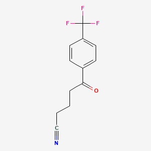 molecular formula C12H10F3NO B1321731 5-Oxo-5-(4-trifluoromethylphenyl)valeronitrile CAS No. 61718-86-3
