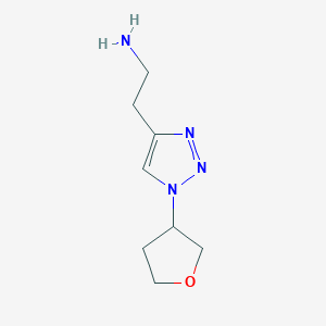 molecular formula C8H14N4O B13217319 2-[1-(Oxolan-3-YL)-1H-1,2,3-triazol-4-YL]ethan-1-amine 