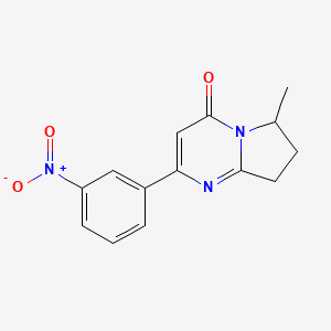 6-Methyl-2-(3-nitrophenyl)-4H,6H,7H,8H-pyrrolo[1,2-a]pyrimidin-4-one