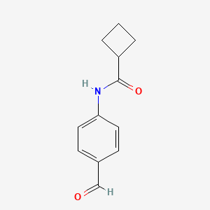 molecular formula C12H13NO2 B13217347 N-(4-Formylphenyl)cyclobutanecarboxamide 