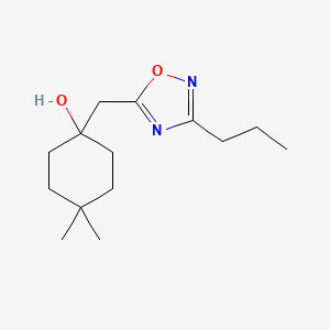 molecular formula C14H24N2O2 B13217377 4,4-Dimethyl-1-[(3-propyl-1,2,4-oxadiazol-5-yl)methyl]cyclohexan-1-ol 