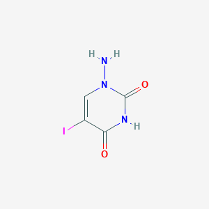 molecular formula C4H4IN3O2 B13217403 1-Amino-5-iodo-1,2,3,4-tetrahydropyrimidine-2,4-dione 