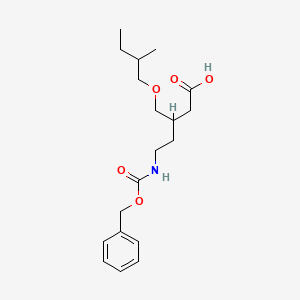 molecular formula C19H29NO5 B13217420 5-{[(Benzyloxy)carbonyl]amino}-3-[(2-methylbutoxy)methyl]pentanoic acid 