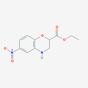 molecular formula C11H12N2O5 B1321747 ethyl 6-nitro-3,4-dihydro-2H-1,4-benzoxazine-2-carboxylate CAS No. 68281-45-8