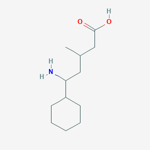 molecular formula C12H23NO2 B13217496 5-Amino-5-cyclohexyl-3-methylpentanoic acid 