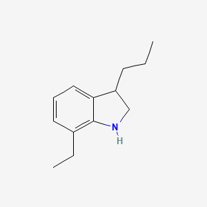 molecular formula C13H19N B13217497 7-Ethyl-3-propyl-2,3-dihydro-1H-indole 